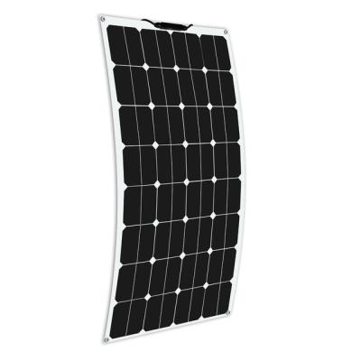 China Semi Flexible Marine Kit Light Solar Panel For Caravan Homes Monocrystalline Power Cells 100w 100 Watt 12v for sale