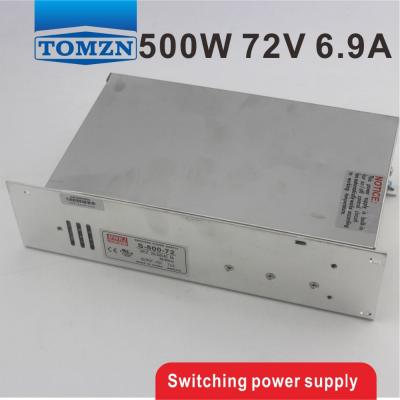 China 500W 72V 6.9A 220V INPUT Single Output Switching Power Supply For LED Strip Light AC In DC 238*124*65 for sale