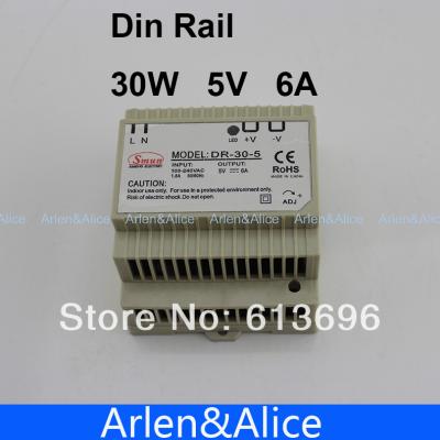 China 30W 5V 6A Single Output Din Rail Power Supply Changing AC To DC DR-30-5 for sale