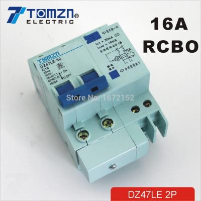 China DZ47LE 2P 16A 230V~ 50HZ/60HZ Residual Current Circuit Breaker With Over Current And Leakage Protection RCBO 4KA for sale