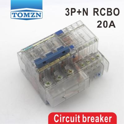 China DZ47LE 3P+N 20A 400V~ 50HZ/60HZ Residual Current Circuit Breaker With Over Current RCBO 4KA Leakage Protection for sale