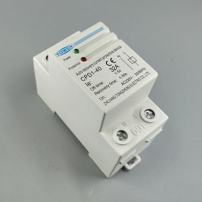 China 32A 230V 50/60hz Auto Din Rail Recovery Reconnect Over Current Limiting Protection Device Protector CPD1-40 for sale