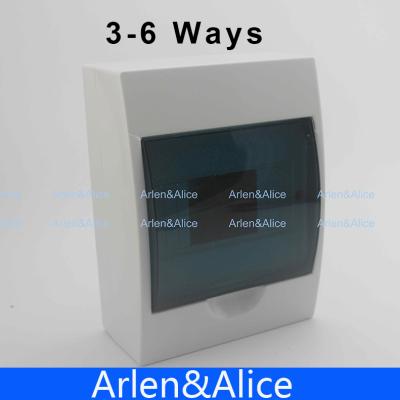 China 3 - 6 Way Plastic Distribution Box For Indoor Circuit Breaker On Wall 6WAYS for sale