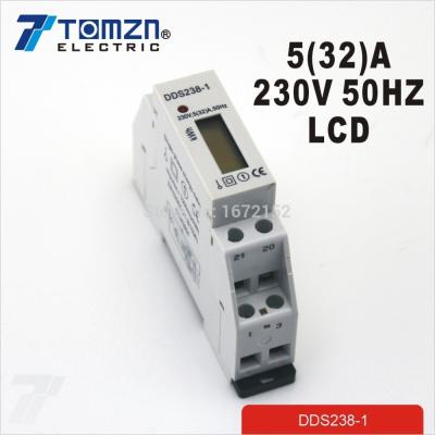 China 5(32) ONE 230V 50HZ Single Phase KWH Watt Hour Din Rail Energy Meter LCD DDS238-1 for sale