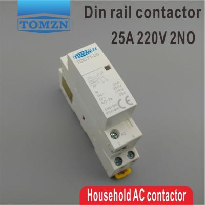 China CT1 2P 25A 220V/230V 50/60HZ Din Rail Household AC Contactor 2NO CT1-25-2P for sale