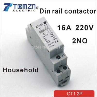 China CT1 2P 16A 1NC 1NO 220V/230V 50/60HZ Din Rail Household AC Contactor CT1-16-2P for sale