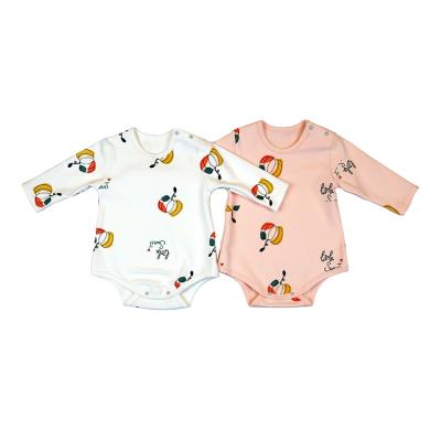 China OEM Champagne Soft Comfy Newborn White Baby Clothes Long Sleeves Pumpkin Print Baby Cotton Romper /Baby Jumpsuits Clothes/Baby Boy Onesie for sale