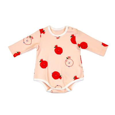 China One-piece baby romper sale one-piece baby romper shoulder button long sleeve cotton triangle pure color instant wholesale advance romper soft comfortable ones for sale