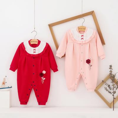 China Autumn Hot Selling Kids Boys Soft Cozy Organic Cotton Baby Romper With Long Sleeves for sale