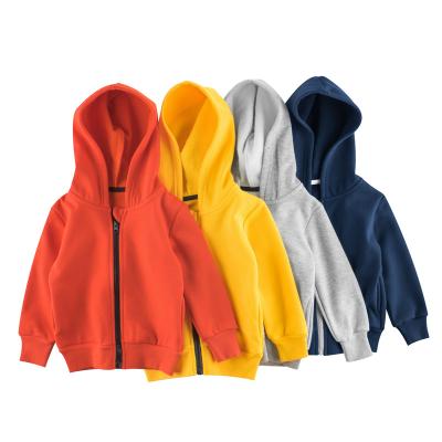 China Autumn Coat Toddler Baby Kids Boys Girls Clothes Hoodie Solid Color Anti-Shrink Hoodie With Zipper Sweatshirt Outerwear for sale