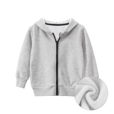 China Anti-Shrink Baby Boy Girls Clothes Sweatshirt Autumn Winter Warm With Zipper Cute Solid Color Hoodies Long Sleeve Outwear for sale