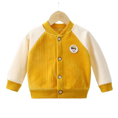 China Little Boy Coat Solid Color Long Sleeve Baseball Anti-Shrink Jacket For Boys Clothes Button Up Kids Outerwear Autumn for sale