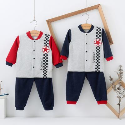 China Wholesale Anti-Shrink Customized Two Piece Double Cotton Diaper Jogger Soft Baby Suits For Girl for sale