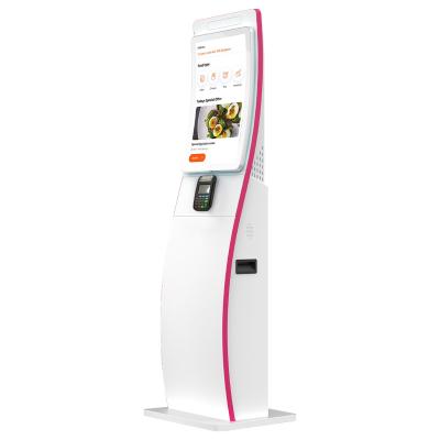 China SDK Ready to Ship Touch Food Order Kiosk for Restaurant with POS System Receipt Printer Barcode Scanner Self Order Kiosk for sale