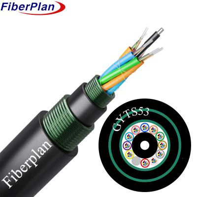 China GYTA53 Outdoor Fiber Optic Armoured Cable With Steel Wire Strength Member for sale