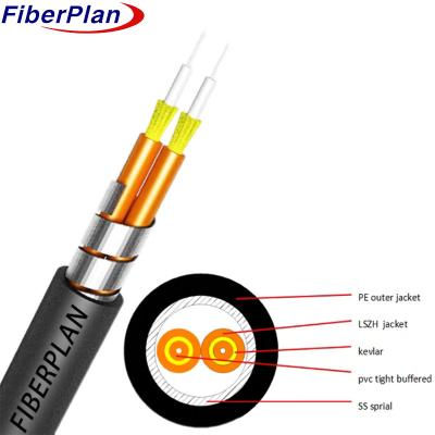 China 7.0mm Duplex Armored Aramid Yarn Refuerzo de cables de fibra óptica para interiores en venta