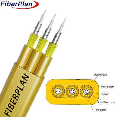 China Flat Triplet Armored Kevlar Strengthen Triple Cores Indoor Cable for sale