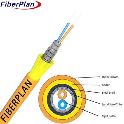 China Spiral Armored With Braiding Multi Core Indoor Fiber Optic Cable for sale