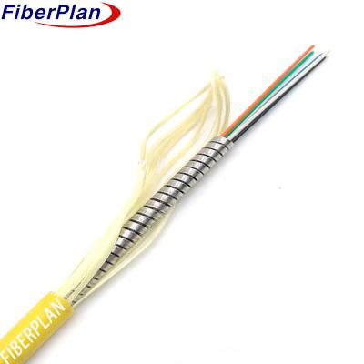 China 2 Core Spiral Steel Armored Indoor Fiber Optic Cable Single/Multi-mode verpletterings- / knaagdierweerstand GJSFJV indoor outdoor Te koop