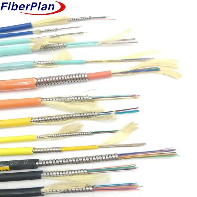 China Comprar Cable de fibra óptica de 2 núcleos Cable blindado de acero en espiral Cable de fibra óptica de núcleo único/multiple en venta