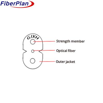 Chine Super fibre GJXH/GJFXH G652.D câble à base unique FTTH avec messager parfait pour FTTH à vendre