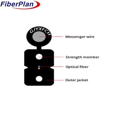 Chine Fibre G652.D à noyau unique GJYXFCH FTTH Drop Cable FTTH Fibre Cable avec messager à vendre