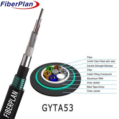 China PE Inner Sheath Protected Direct Burial Cable GYTA53 For Long-Distance Communication for sale