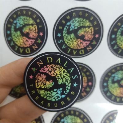 China Waterproof Hologram Surface Effect Sticker , Round Laser QC Passed Sticker for sale