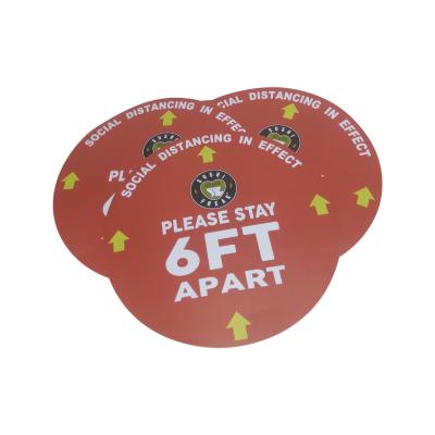 China Scratch Off Custom Vinyl Social Distancing Warning Die Cut Floor Stickers for sale