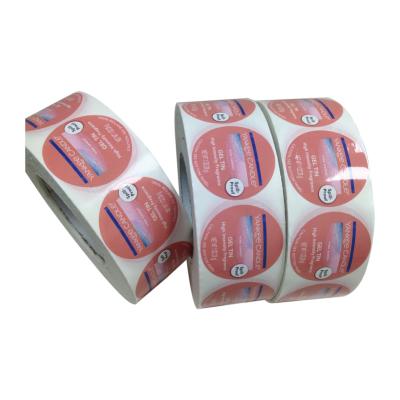 China Waterproof Custom Self Adhesive Circle Laminated Sticker Paper Printing Around Logo Silver Foil Labels for sale