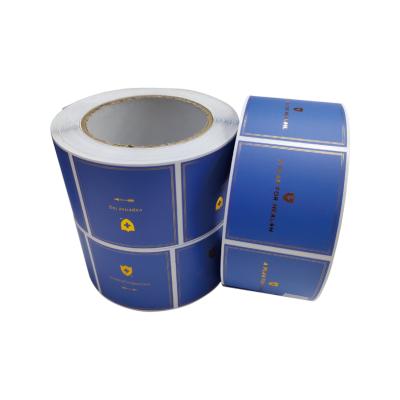 China Custom Hot Sale Matte Label Rolls With Gold Adhesive Foil Stamping Waterproof for sale