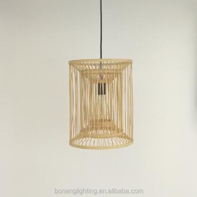 China Mid Century Decorate Woven Natural Bamboo Hanging Pendant Light for Kitchen Bedroom Living Room Restaurant Hotel for sale