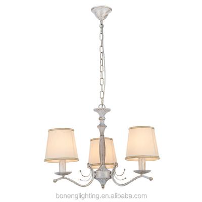 China Modern Modern Decorative Fabric Shade Hanging Lamp With Living Room Chandelier Lamp for sale