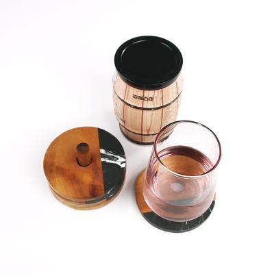 China Sustainable Wholesale High Quality Wooden Acacia Feel Coffee Insulated Custom Coaster for sale