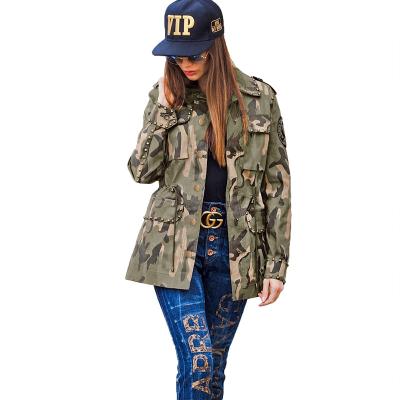 China 2021 Newest Style Fashionable Ladies Coat Autumn Women Clothing Army Camouflage Jacket for sale