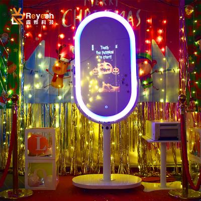 China Party/Event/Wedding/Wholesale Rental Booth Shell, Selfie Photobooth Mirror Photo Mirror with LED Light and Road Case for sale