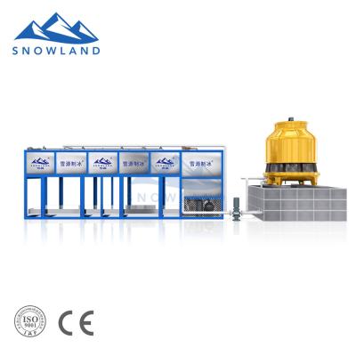 China food & Beverage plant SNOWLAND block ice machine with 12 tons daily capacity for chemical cooling for sale