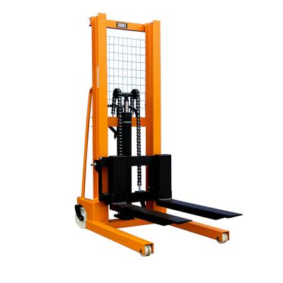 China Hotels 1000 Kg Manual Hand Stacker Self Loading Pallet Pallet Lift 1000 Kg Manual Hand Stacker 1600mm for sale