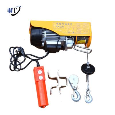 China Durable safety 12v pa800 pa200 mini construction lift 100kg electric wire rope wire rope wireless remote control hoist for sale