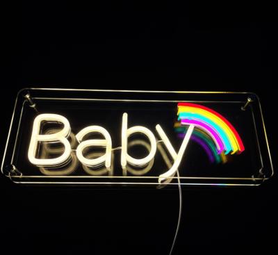 China Smash Heavy Duty Unique Neon Letter Sign Box Rainbow Baby Power Decorative USB Desktop Neon Lamp for sale