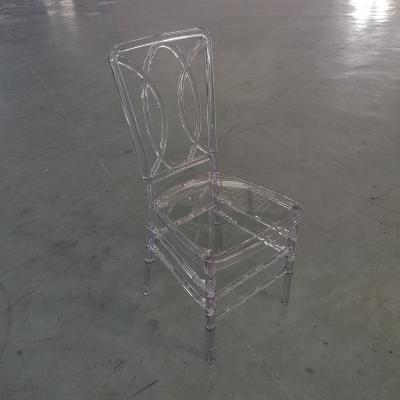 China Traditional Resin Color Resin Square Back Acrylic Stackable Clear Phoenix Chiavari Dining Chair for sale