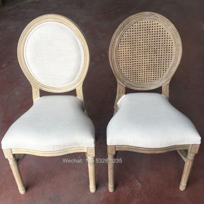 China Modern Upholstered Stackable Events Used Louis Chairs Vintage Wood Finish for sale