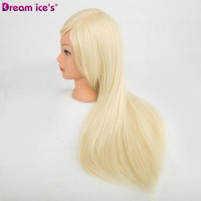 China Wholesale Cheap Synthetic Styrofoam Mannequin Head Hair Girl Beauty School Manikin Training Dummy Head With Long Hair for sale