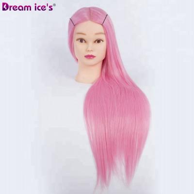 China Hot Selling Synthetic Hairdresser Manikin Wholesale Head Styrofoam Mannequin Dream.Ice Head Hair for sale