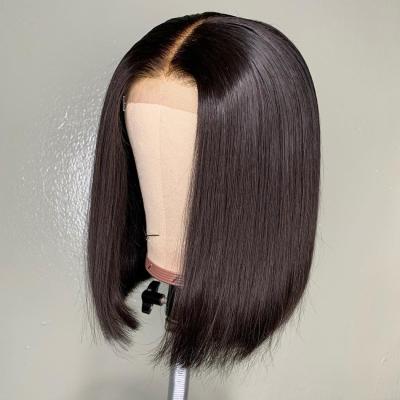 China Bob Wig Short Lace Front Human Hair Wigs Bob Wig For Women Brazilian Straight 130 Lace 13x4 Wig 180 Density for sale