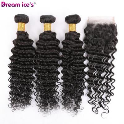 China Cambodian Deep Curly Hair 3Pcs Virgin Deep Wave 8-30Inch Double Weft Mixed Lot 100% Hair Weave for sale