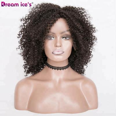 China Yaki Dream.Ice 14inch Afro Kinky Curl Lace Front Synthetic Wigs For Black Women for sale