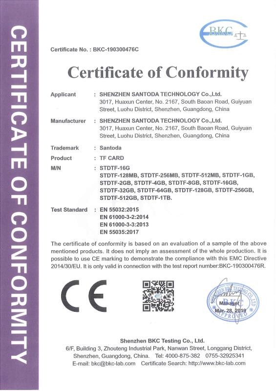 CE - Shenzhen Santoda Technology Co., Ltd.