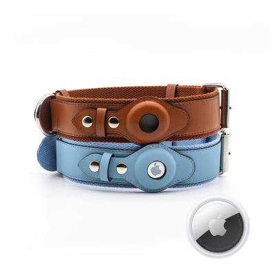 China Classic Padded New GPS Tracking Leather Dog Collar Soft Padded Luxury Adjustable Leather Dog Collar, Pet Accessories Leather Dog Collar for sale