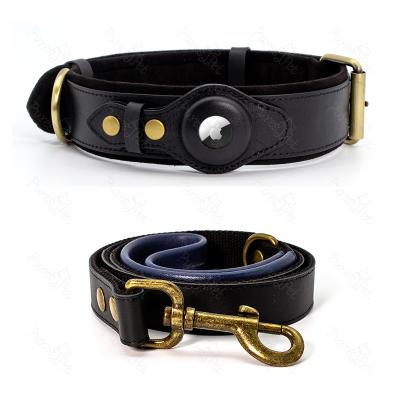 China New Personalized Pet Collar Waterproof Premium Quality Genuine Leather Dog Collar for sale